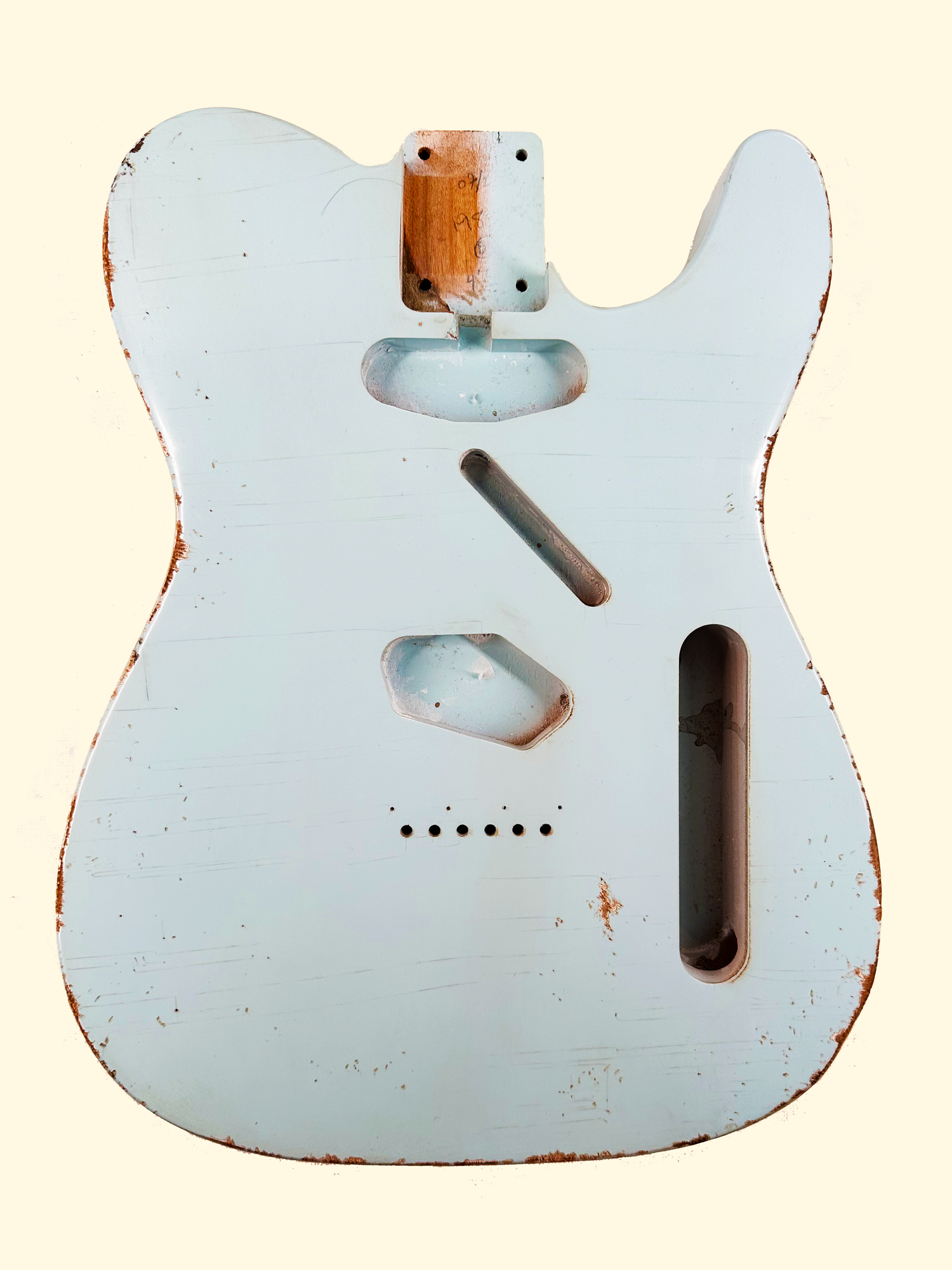 MJT製 テレキャスターボディ ソニックブルー Sonic Blue VTT Body | Alder 4lbs 4oz — MJT Aged Guitars